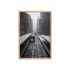 Chicago Snow L Train Tracks Winter Cityscape Enhanced Matte Paper Framed Poster