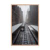 Chicago Snow L Train Tracks Winter Cityscape Enhanced Matte Paper Framed Poster