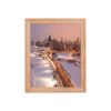 Chicago Snowy Lake Shore Drive Night Skyline Winter Cityscape Enhanced Matte Paper Framed Poster