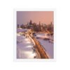 Chicago Snowy Lake Shore Drive Night Skyline Winter Cityscape Enhanced Matte Paper Framed Poster