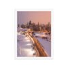 Chicago Snowy Lake Shore Drive Night Skyline Winter Cityscape Enhanced Matte Paper Framed Poster