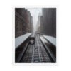 Chicago Snow L Train Tracks Winter Cityscape Enhanced Matte Paper Framed Poster