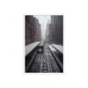 Chicago Snow L Train Tracks Winter Cityscape Enhanced Matte Paper Framed Poster