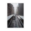 Chicago Snow L Train Tracks Winter Cityscape Enhanced Matte Paper Framed Poster
