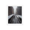 Chicago Snow L Train Tracks Winter Cityscape Enhanced Matte Paper Framed Poster