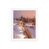 Chicago Snowy Lake Shore Drive Night Skyline Winter Cityscape Enhanced Matte Paper Framed Poster