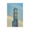 Chicago Modern Skyscraper Rainbow Cityscape Enhanced Matte Paper Framed Poster